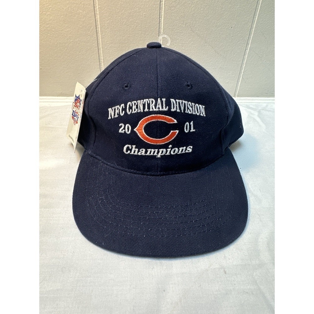 VTG Chicago Bears Hat NFC Central Champions 2001 Snapback Navy Game Day NWT